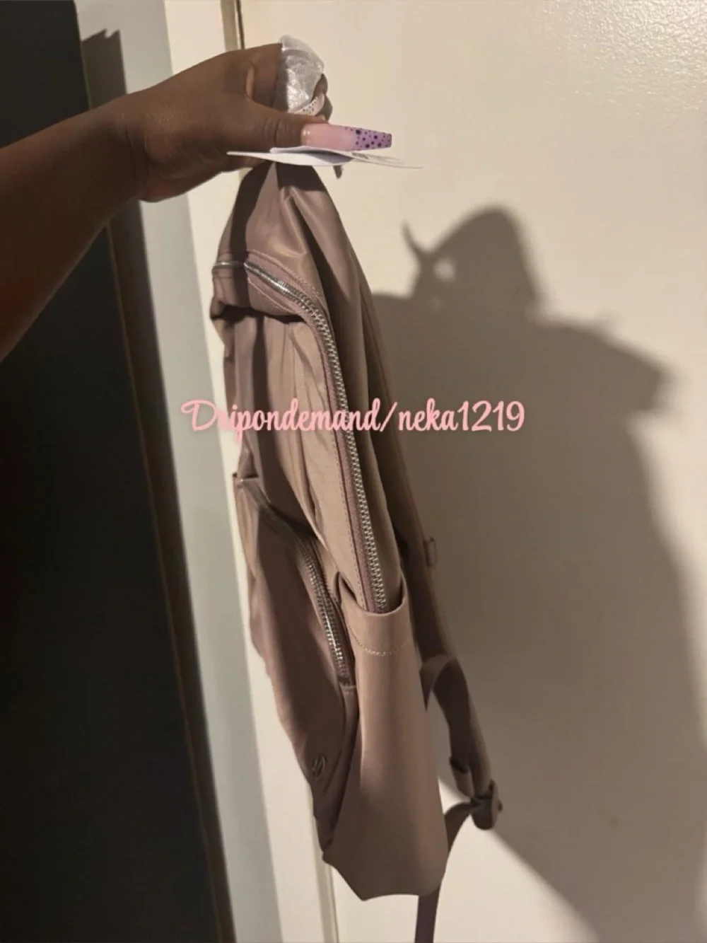 Lululemon Everywhere Backpack 22L Metal Hardware- Ashen Rose/Wacky Khaki/Silver